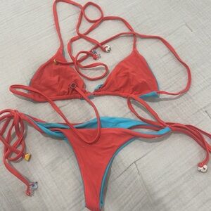 Reversible Mardi Gras bead bikini